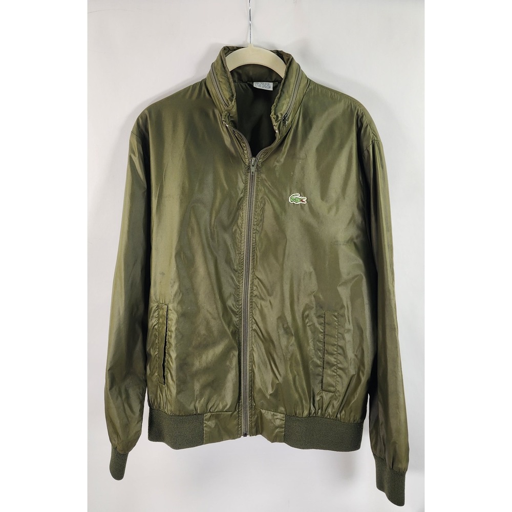 Vintage Lacoste Jacket Women's L Green Windbreaker Hooded